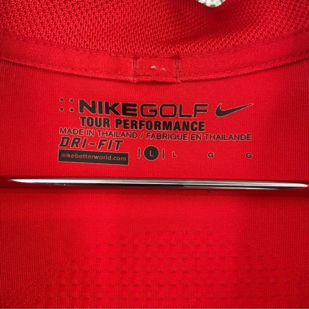 Nike Golf Tour Performance Dri-FIT Red Polo‎ Shirt Mens Large Short Sleeve